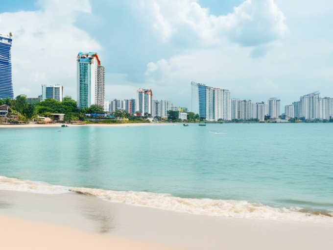 Here's a DALL-E prompt for an image related to this article:nnA panoramic view of Pattaya's skyline with modern high-rise condos along the beach, featuring a mix of luxury and affordable buildings. In the foreground, show a For Rent sign with price tags of varying sizes to represent different rental options. Include palm trees and the blue ocean to capture the tropical setting.