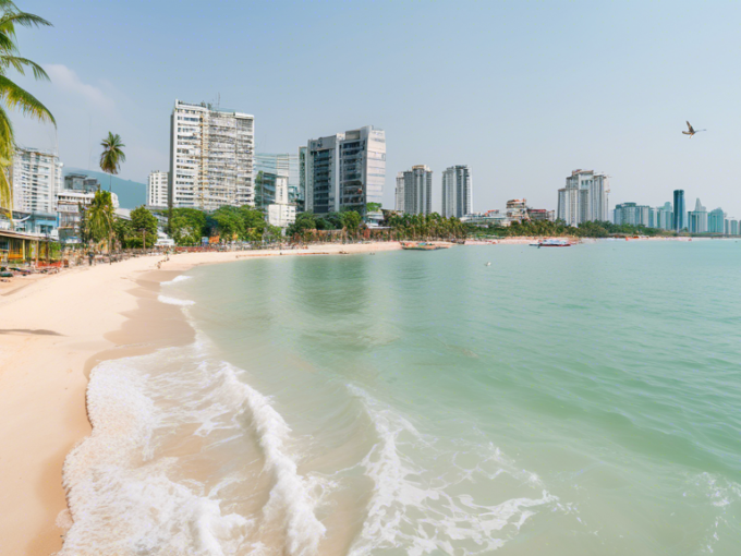 Here's a DALL-E prompt for an image related to this article:nnA vibrant, sun-soaked beachfront scene in Pattaya, Thailand, with modern apartments and condos visible along the coastline. Palm trees sway in the foreground, and a 'For Rent' sign is prominently displayed in the corner of the image, emphasizing affordable housing options in this tropical paradise.