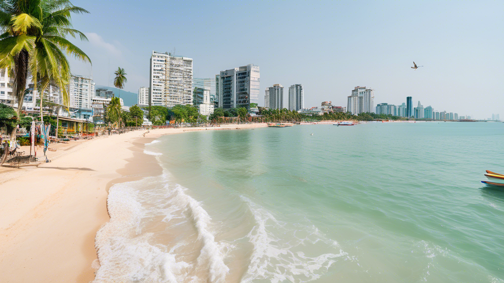 Here's a DALL-E prompt for an image related to this article:nnA vibrant, sun-soaked beachfront scene in Pattaya, Thailand, with modern apartments and condos visible along the coastline. Palm trees sway in the foreground, and a 'For Rent' sign is prominently displayed in the corner of the image, emphasizing affordable housing options in this tropical paradise.