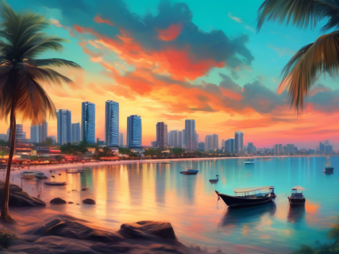 Here's a DALL-E prompt for an image related to this article:nnA panoramic view of Pattaya's beautiful coastline with modern high-rise condominiums and luxury villas overlooking the turquoise sea, palm trees in the foreground, and a vibrant sunset sky, showcasing the allure of Pattaya's real estate market.