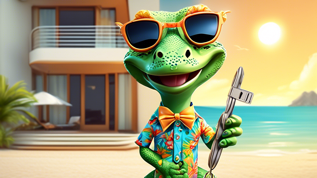 Here's a DALL-E prompt for an image related to this article:nnA stylized illustration of a smiling cartoon gecko wearing sunglasses and a Hawaiian shirt, standing in front of a modern beachfront condo building in Pattaya, Thailand. The gecko is holding a set of house keys and a 'For Sale' sign. Palm trees and a bright sun in the background suggest a tropical paradise.